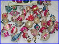 Antique/ Vintage Mercury Glass Christmas Ornament Lot Indents, Handpainted