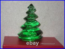 BACCARAT Christmas Tree Ornament Noel Megeve Fir Green Crystal France Box
