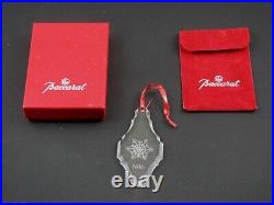 BACCARAT Crystal Christmas Ornament 1986 LARGE SNOWFLAKE withBox & Pouch