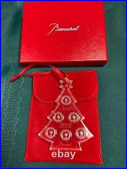 BACCARAT France Annual Crystal Noel Ornament 2008 CHRISTMAS TREE Mint in Box