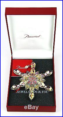BACCARAT IRIDESCENT NOEL SNOWFLAKE ORNAMENT 2013 YELLOW CRYSTAL SIGNED NEW BOXED