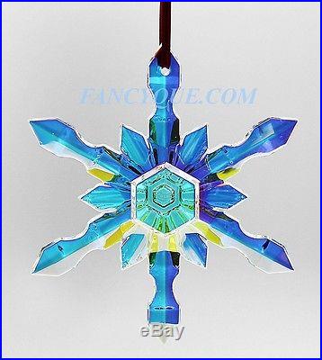 BACCARAT IRIDESCENT SNOWFLAKE CHRISTMAS ORNAMENT CRYSTAL SIGNED NEW BOX FRANCE