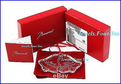 BACCARAT JINGLE BELLS CHRISTMAS ORNAMENT 2011 NOEL CRYSTAL SIGNED NEW BOXED