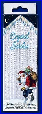 BOX OF 12 CLEAR CRYSTAL OLD WORLD CHRISTMAS ICICLES ICICLE TREE DECORATION 34015