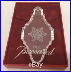 Baccarat 1986 Crystal Christmas Ornament Original Box w Pouch