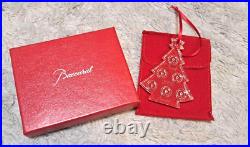Baccarat Christmas Ornament Tree Motif Clear Crystal Noel 2008 Japan Used