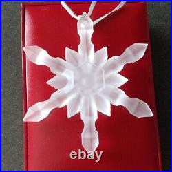 Baccarat Christmas Snowflake Frosted Crystal Glass Ornament with Box