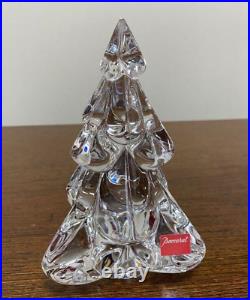 Baccarat Christmas Tree Crystal Clear Color Ornament Box Used