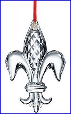 Baccarat Crystal 2013 Fleur De Lys Christmas 4 Ornament Pendant MIB 2804705