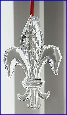 Baccarat Crystal 2013 Fleur De Lys Christmas 4 Ornament Pendant MIB 2804705