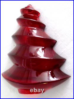 Baccarat Crystal (Clear & Red) 2004 Noel Christmas Tree Ornaments