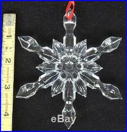 Baccarat Crystal Clear Snowflake Christmas Tree Hanging Ornament New in Box