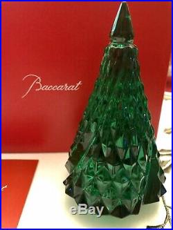 Baccarat Crystal Diamond Fir Green Christmas Tree NEW With RED BOX