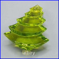 Baccarat Crystal Green Christmas Tree Ornament France in Pouch FREE USA SHIPPING