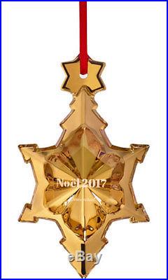 Baccarat Crystal Noel 2017 Christmas Snowflake Ornament Gold 3 3/4 H New