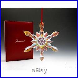 Baccarat Crystal Noel Gold Snowflake Christmas Ornament, New in Box