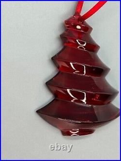 Baccarat Crystal Red Noel Christmas Tree Ornament