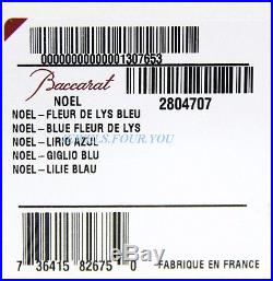 Baccarat Iridescent Noel Fleur De Lys Ornament 2013 Iced Blue Crystal New Box