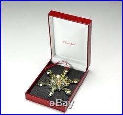 Baccarat Noel Crystal Snowflake Xmas Christmas Ornament Large YELLOW New in Box