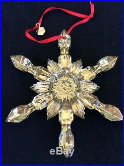 Baccarat Noel Gold SNOWFLAKE CHRISTMAS ORNAMENT French Crystal #2809184 4.5 New