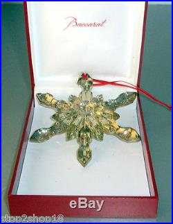 Baccarat Noel Gold Snowflake Christmas Ornament French Crystal 2809184 New