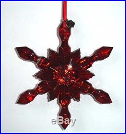 Baccarat Noel Red Snowflake Christmas Ornament French Crystal 2808330 New In Box