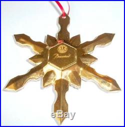 Baccarat Noel Snowflake Ornament Gold Luster 2811191 French Crystal New In Box
