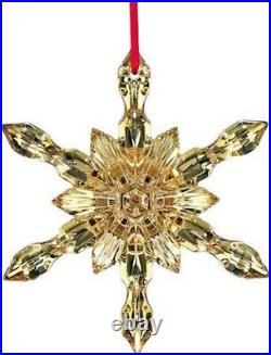 Baccarat Noel Snowflake Ornament Lt Gold French Crystal 2015 New in Box 2809184