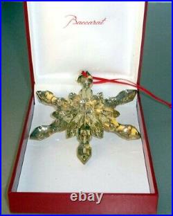 Baccarat Noel Snowflake Ornament Lt Gold French Crystal 2015 New in Box 2809184