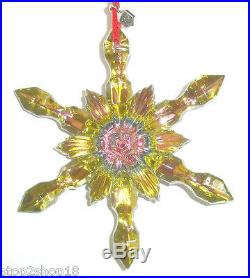 Baccarat Noel Yellow Snowflake Christmas Ornament French Crystal 2804665 New