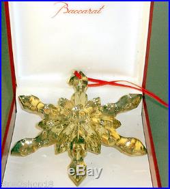 Baccarat Noel Yellow Snowflake Christmas Ornament French Crystal 2804665 New