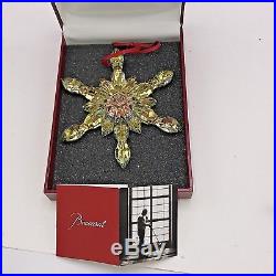 Baccarat Ornament 2809184 Gold French Crystal Snowflake Christmas Lead Crystal