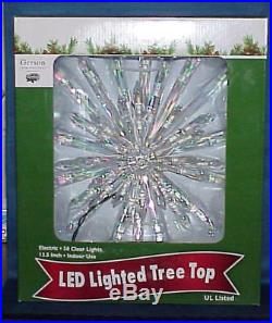 Beautiful Gerson Crystal Christmas Tree Topper Led Lighted 13.5 Inch Must See