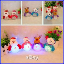 Beautiful Gifts Christmas tree Decorations Xmas Crystal Snowman LED Light New