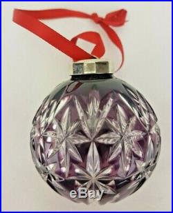 Beautiful WATERFORD CRYSTAL CHRISTMAS ORNAMENT AMETHYST CASED BALL