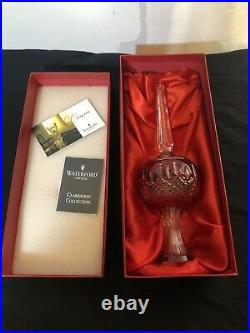 Beautiful Waterford Crystal CLARENDON Ruby RED Cased Xmas Tree Top Topper EUC