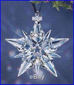 Brand New 2001 Large Swarovski Crystal Christmas Ornament Star/snowflake #267941