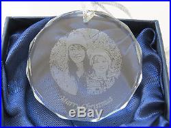 CRYSTAL ORNAMENT CHRISTMAS GIFT PERSONALIZED PHOTO ETCHED XMAS GIFT MOMENTO