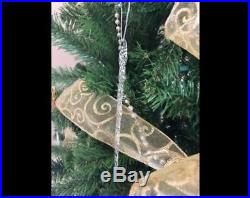 Christmas Glass Ornaments 72 Clear Crystals Ice Adorns Décor Xmas Tree Icicles