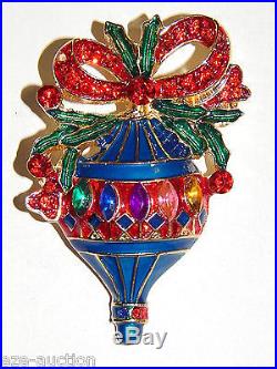 Christmas Ornament Crystal Pendant / Brooch Comes In Gift Box