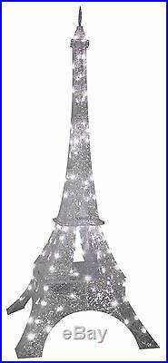 Christmas Santa Sparkle Crystal Eiffel Tower Paris Lighted Yard Decoration