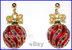 Christmas Tree Ornament Crystal Earrings USA SELLER