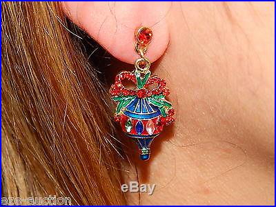 Christmas Tree Ornament Crystal Earrings USA SELLER
