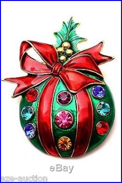 Christmas Tree Ornament Pendant / Brooch Pin Comes In Gift Box USA