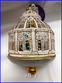 Christopher Radko Christmas Ornament Crystal Clear Atrium Solarium Globe