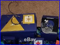 Complete set Swarovski crystal snowflake christmas ornaments plus extras
