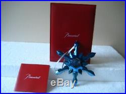 Crystal BACCARAT 2016 Snowflake Christmas Ornament BLUE New in Orig Box