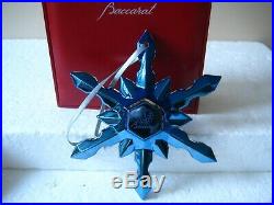 Crystal BACCARAT 2016 Snowflake Christmas Ornament BLUE New in Orig Box