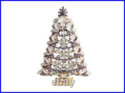 Czech crystal and blue rhinestone Christmas tree ornament decoration