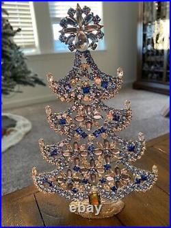 Czechoslovakian vintage Crystal Christmas tree